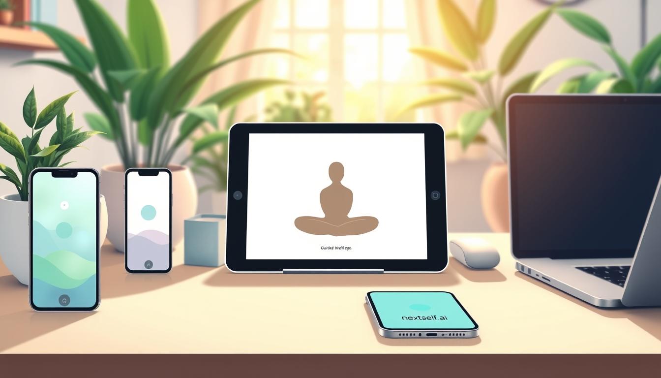 A calm workspace with wellbeing tools